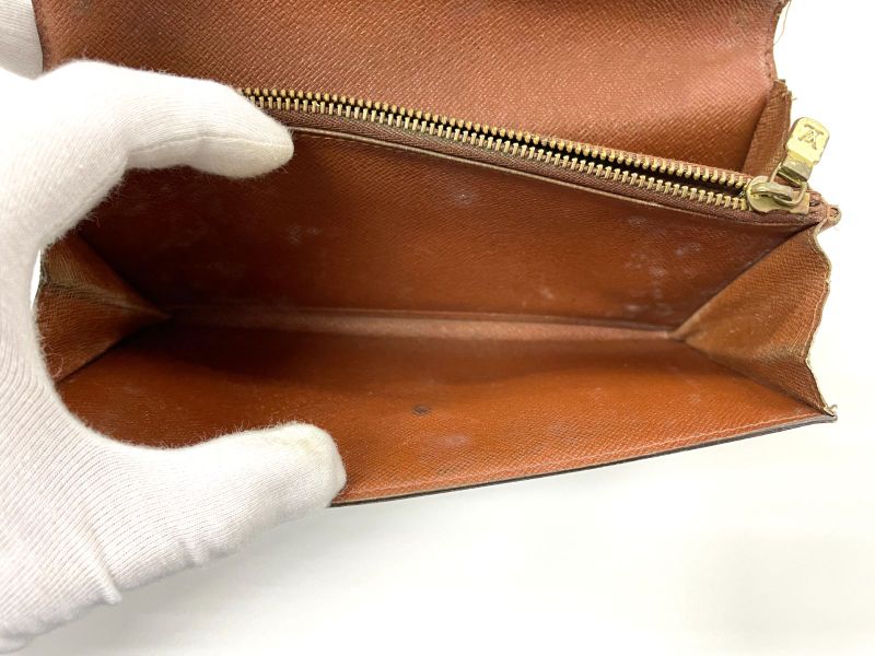 Louis Vuitton Monogram Pochette Porte Monet Cles Di Long Wallet M61725 Brown