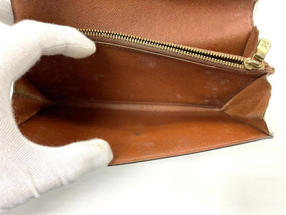 Louis Vuitton Monogram Pochette Porte Monet Cles Di Long Wallet M61725 Brown