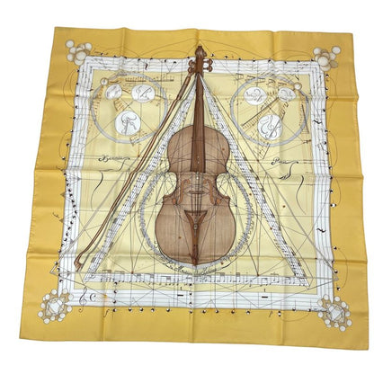 Hermes Scarf Silk Carre 90 Music Of The Spheres La Musique Des Spheres Yellow
