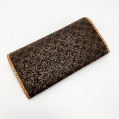 Celine Macadam Pattern Bifold Wallet Pouch Brown PVC×leather Long Wallet