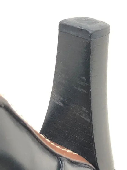 Louis Vuitton Leather Cross Belt Heel Long Boots Women's 34 1 2 El0503 Black