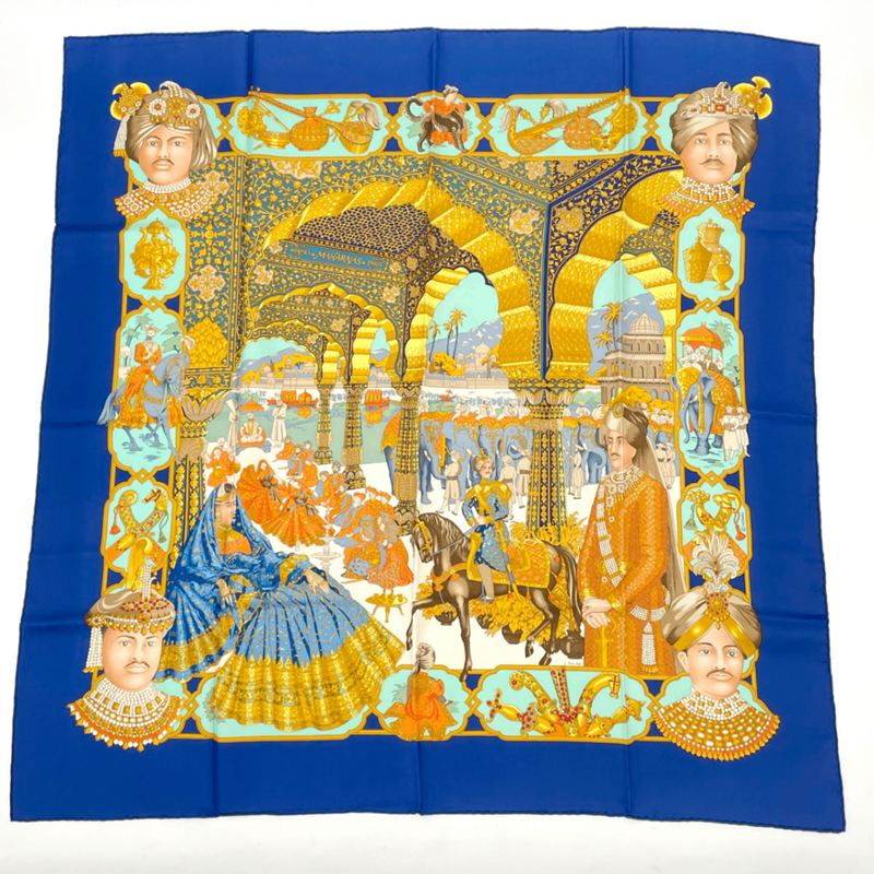Hermes Scarf Carré 90 Maharajas 100% Silk Multicolor