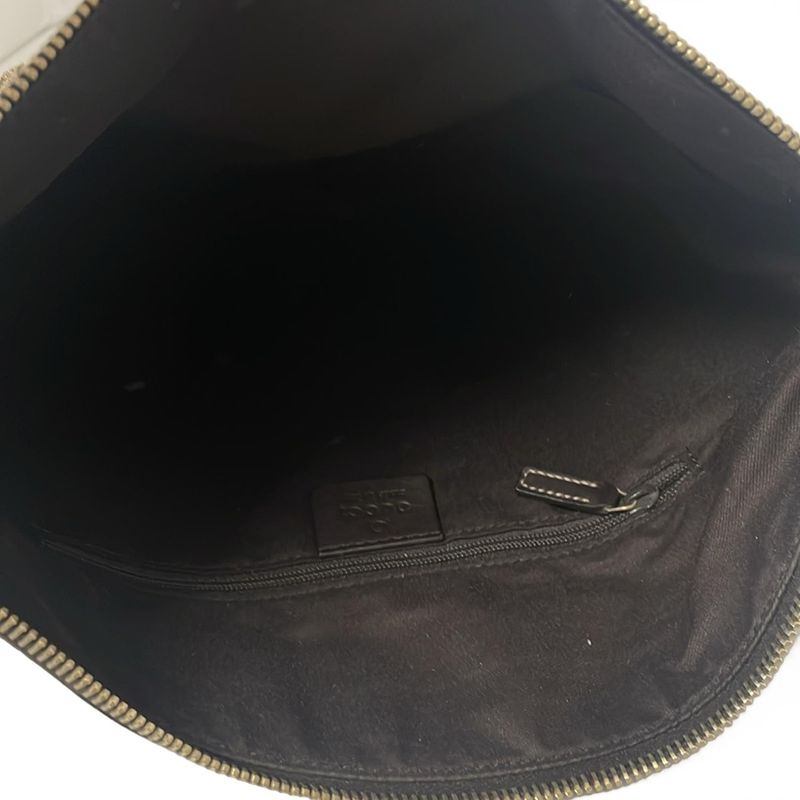 Gucci Shoulder Bag Abby 203257 Beige And Dark Brown Leather