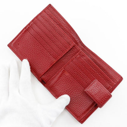 Gucci GG Marmont 456122 Leather Red Ladies Fold Wallet