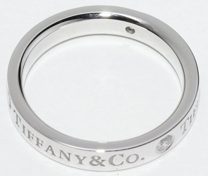 Tiffany & Co Ring Ot950 Diamond 3P (007ct) T&CO Band Ring With Flat Band Ring