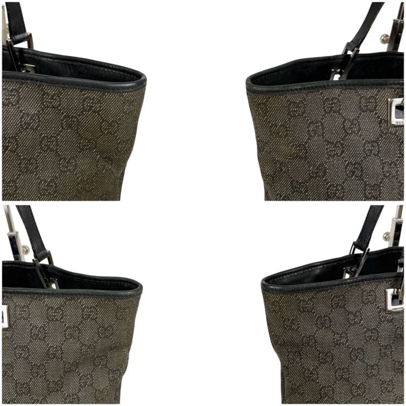 Gucci Mini Tote Bag GG Canvas Black Shoulder
