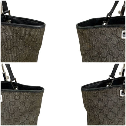Gucci Mini Tote Bag GG Canvas Black Shoulder