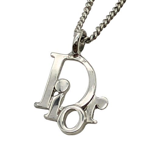 Christian DIOR Necklace Trotter Logo Silver