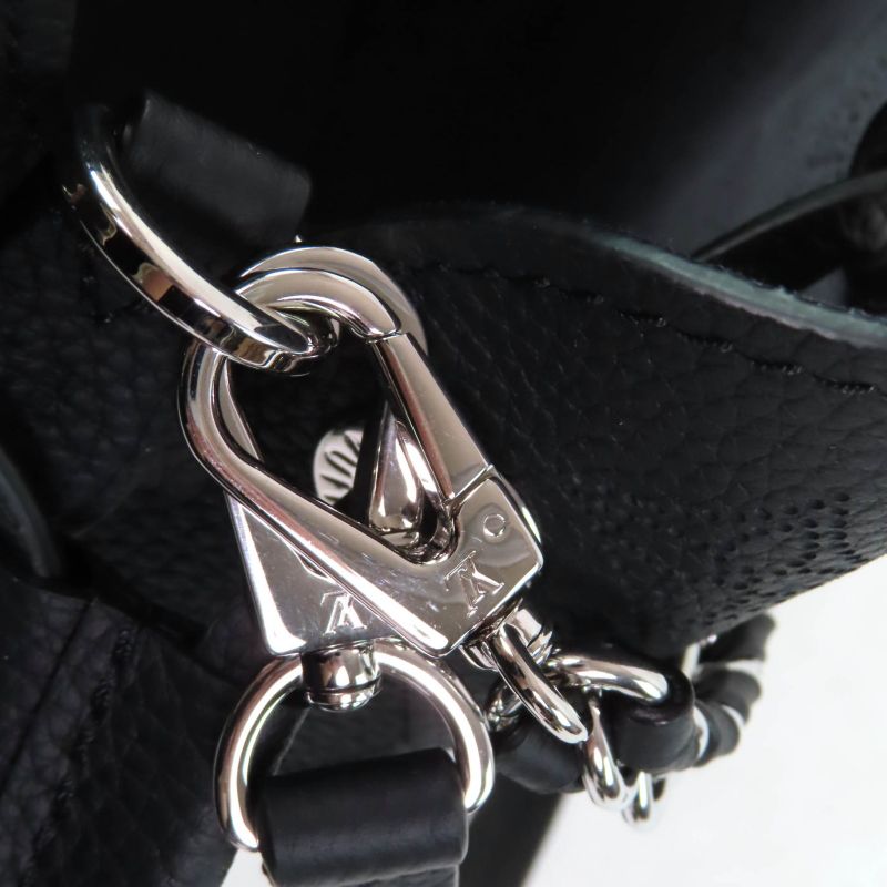 Louis Vuitton M57070 Bella Noir Black Mahina Leather 2way Shoulder Bag With