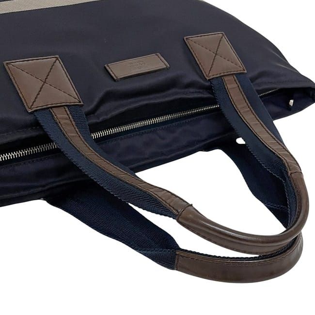 Gucci Tote Bag Navy Diamante 268112 Excellent Condition Nylon