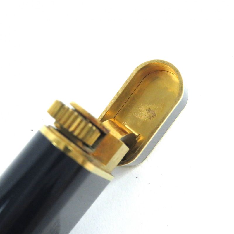 Cartier Lacquer Oval Logoed Gas Lighter Smoking Goods Navy Gold