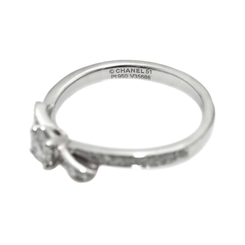 Chanel Ribbon De Chanel Diamond 025ct E/vvs2/3ex #51 Ring Pt Platinum Ring [with