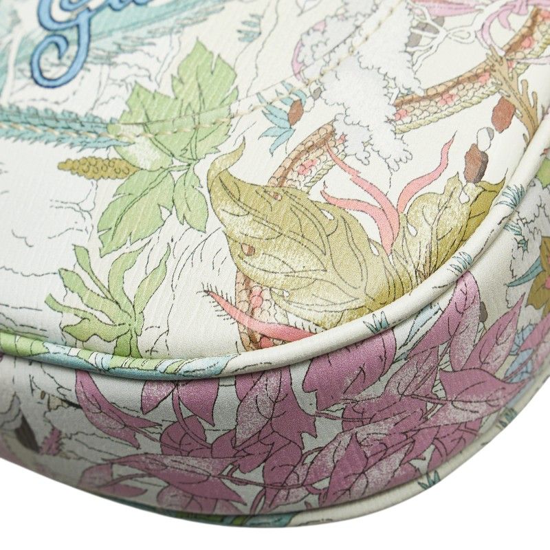 Gucci Taiga Botanical Jackie 1961 Handbag Shoulder Bag 2WAY 636709 White