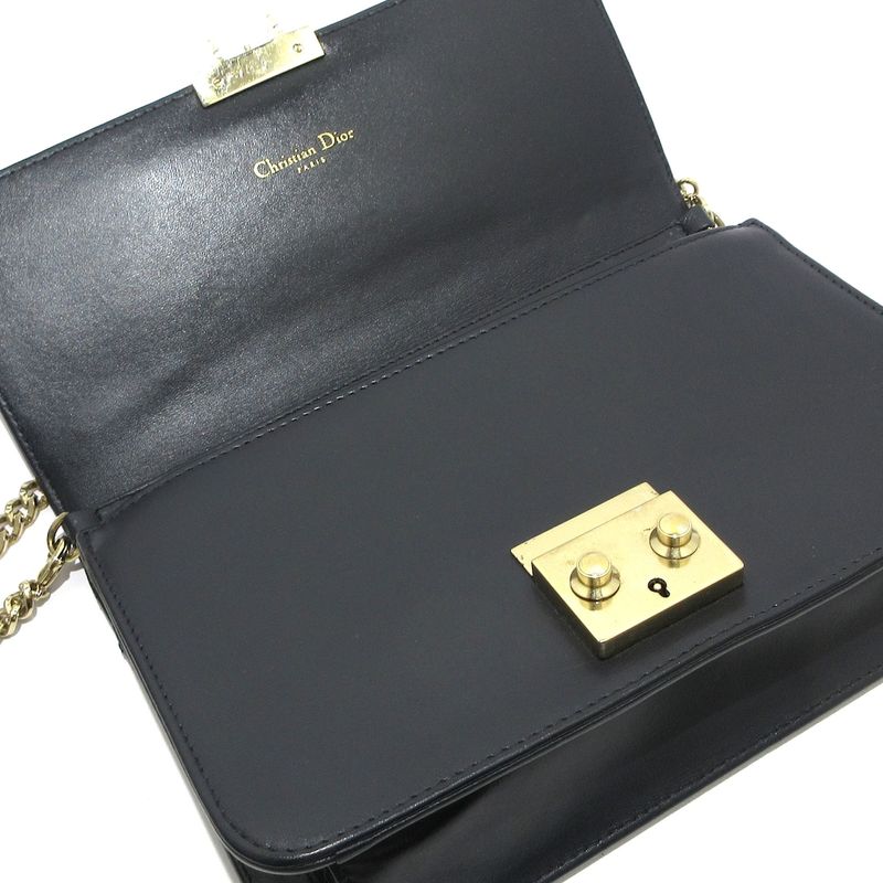 Dior/christian Dior Wallet - Black Chain Shoulder Leather