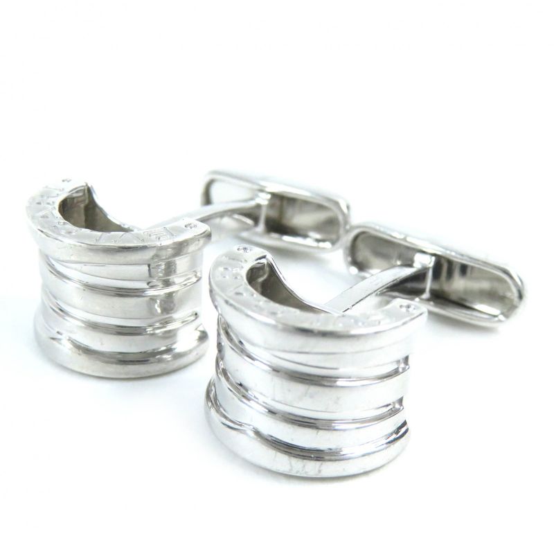 Bvlgari Bzero1 Logo Engraved Cufflinks Button Cufflinks Sv925 Silver Gentlemen's
