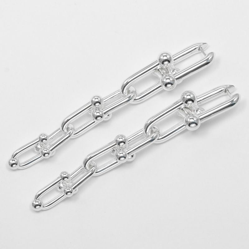 Tiffany & Co Hardware Graduated Links 925 Silver Ladies 22.3g Earrings