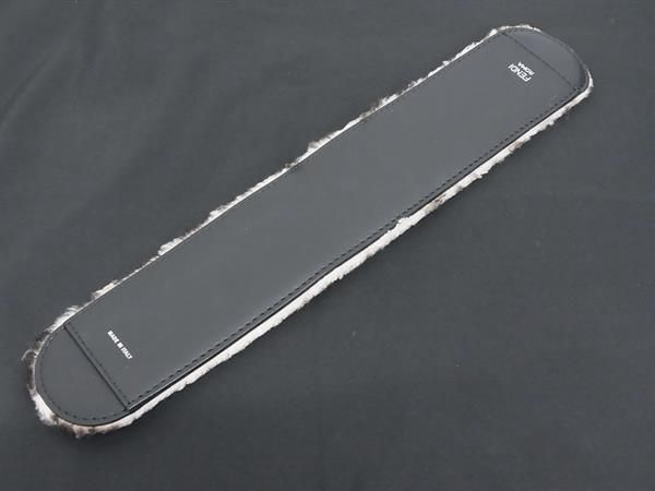 Patterned Fendi Zucca Strap-through Fur Shoulder Pad For Bag Beige And Brown