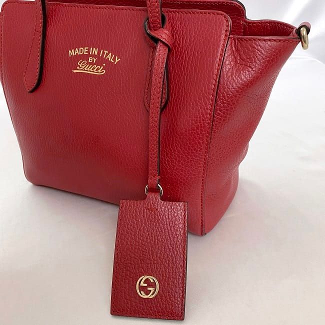 Gucci 2 Way Bag Red 368827 Excellent Condition Leather Preowned