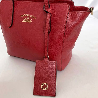 Gucci 2 Way Bag Red 368827 Excellent Condition Leather Preowned