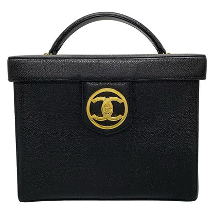 Chanel Vanity Bag - Black With Gold Hardware / Mirror