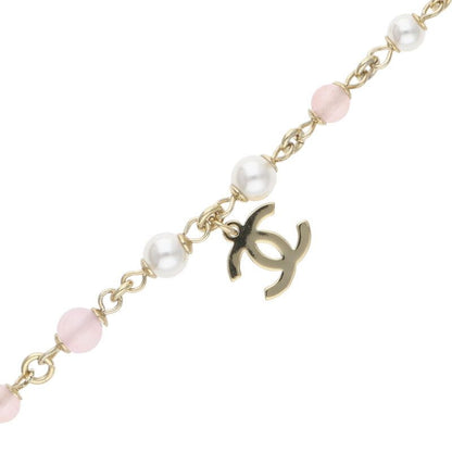 Chanel A21 B Faux Pearl Coco Mark Heart Necklace Women