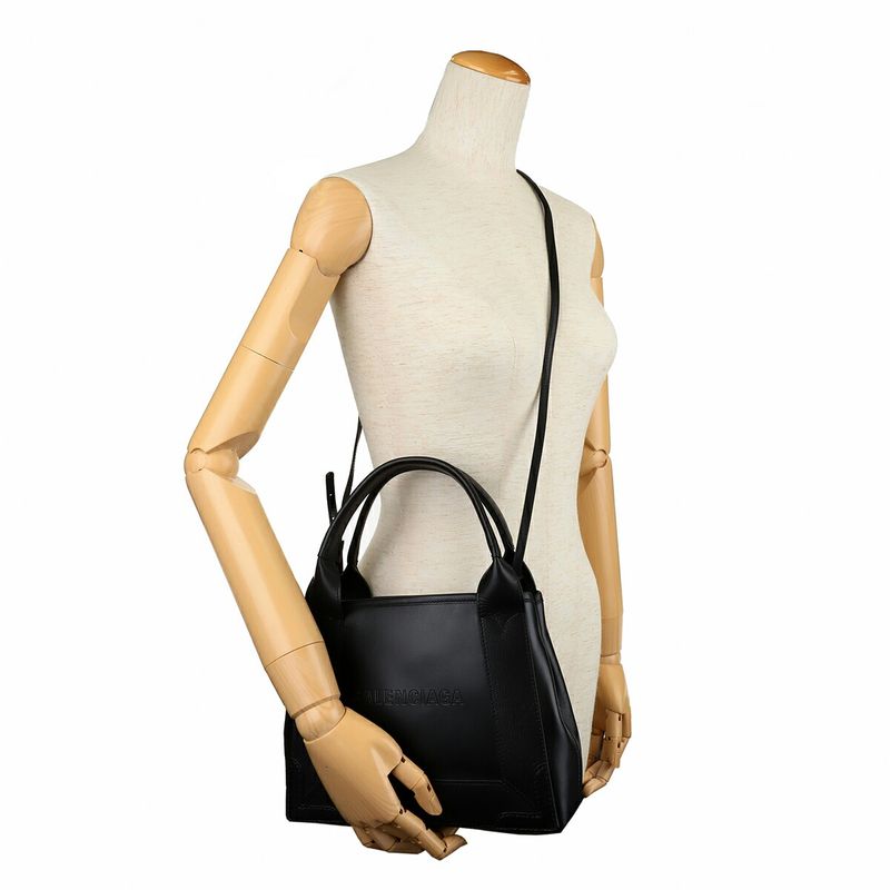 Balenciaga Tote Bag Navy Cabas Su Black