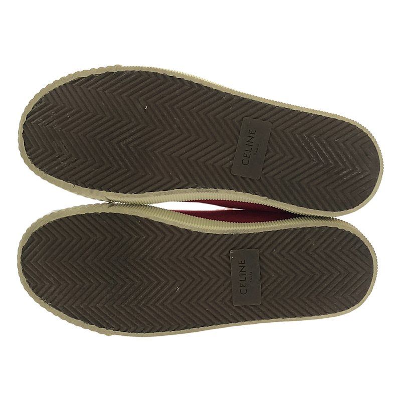 Celine - Blank Lace-up Canvas Sneakers - 37 - Red White - Women's