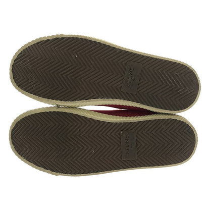 Celine - Blank Lace-up Canvas Sneakers - 37 - Red White - Women's