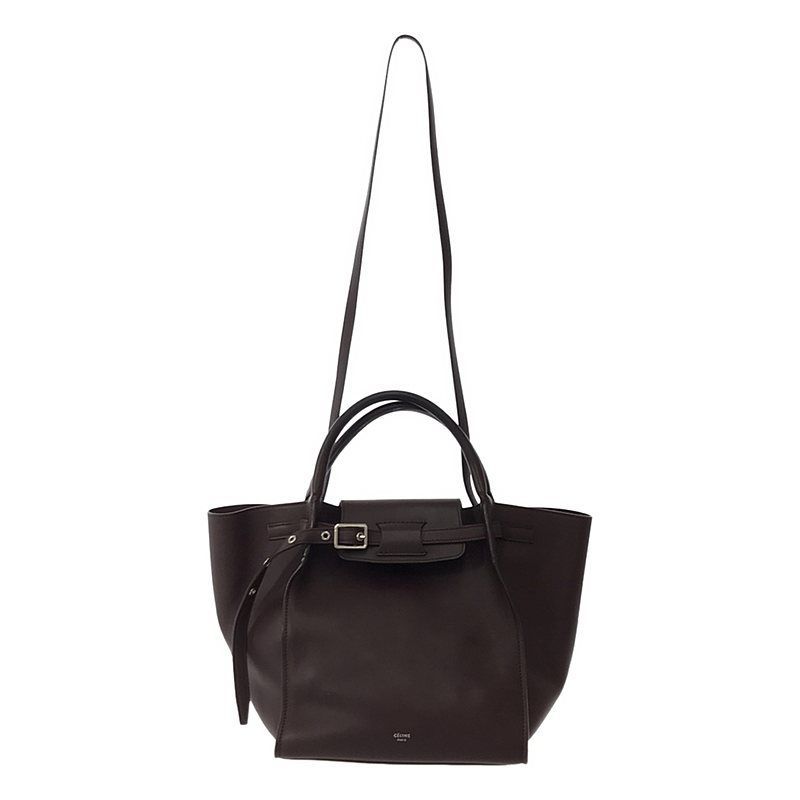 Celine - Big Bag Small 2-way Shoulder Bag Calfskin Burgundy Women