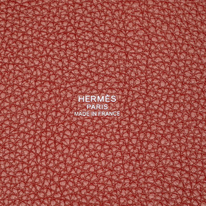 Hermes Pur Sangle Beige Red Brown Taurillon Clemence Toile Military Women Hermes