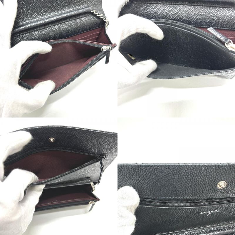 Chanel Shoulder Bag Ap0250 Caviar Skin Black