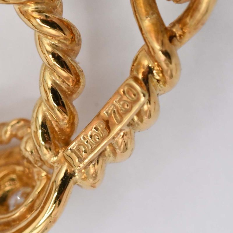 Christian DIOR Earring 18K 750 D0.15 Approx 7.5g Gold Accessories Ladies With