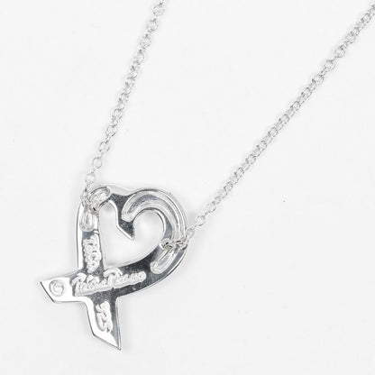 Tiffany & Co Loving Heart 925 Silver X 1P Diamond Ladies 2.66g Necklace