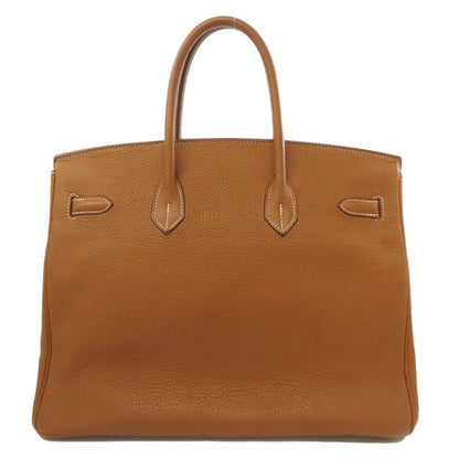 Hermes Birkin 35 Gold Silver Hardware Handbag Taurillon Women