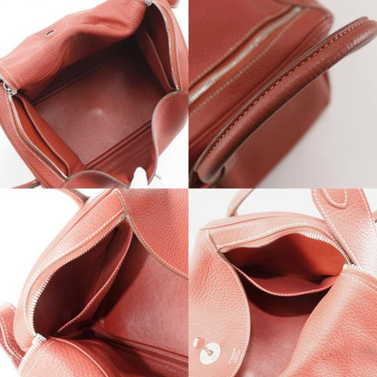 Hermes Lindy 34 2WAY Shoulder Togo Sanguine Orange/silver Hardware □O Ladies