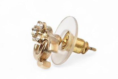 Chanel Earrings Accessories Chanel Mini CC Flower Rhinestone Gold C23
