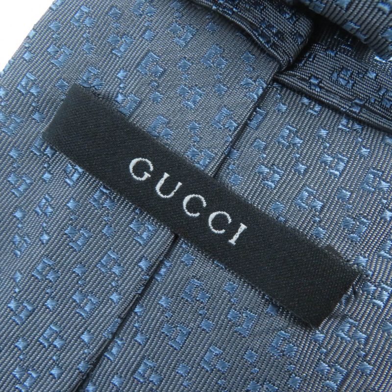 Gucci 100% Silk All-over Design Regular Tie Tie Gray-blue Men's Accessories