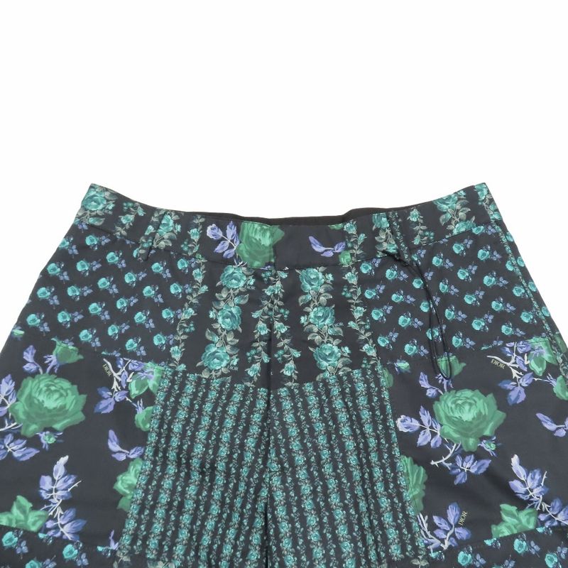 Unused 22AW DIOR Floral Rose Patchwork Short Half Pants Semi-wide 293c170a5680