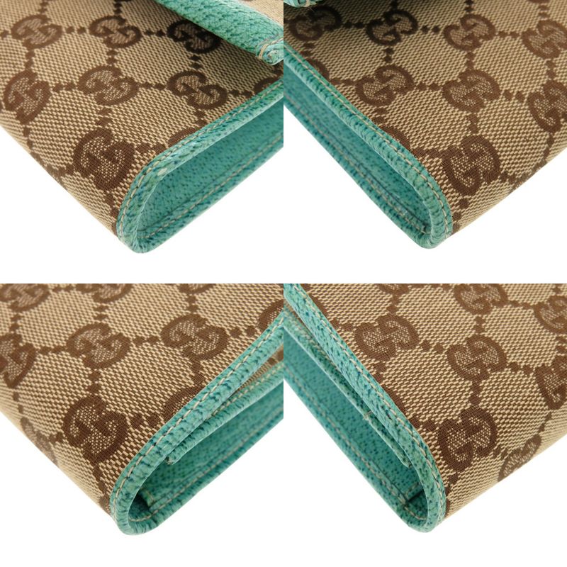 Gucci Bamboo 117594 GG Canvas Blue Beige Shoulder Bag 0447 Gucci