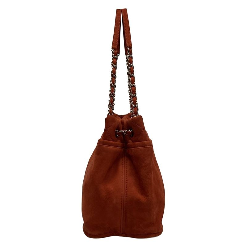 Chanel Tote Bag Matelasse Red Chain Shoulder / Silver Hardware / Coco Mark