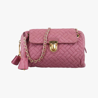 Prada Chain Quilted Flap Pink Nylon Br4965194/a