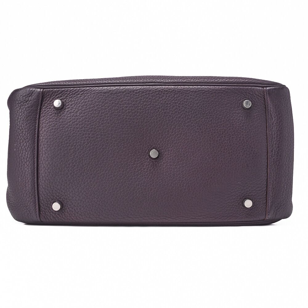 Hermes Lindy 34 Shoulder Bag Taurillon Clemence Raisin (silver Hardware)