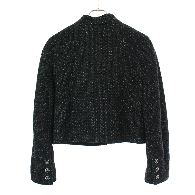 Chanel 24aw Bow Tie Collar Coco Mark Button Tweed Short Jacket P78054v69891