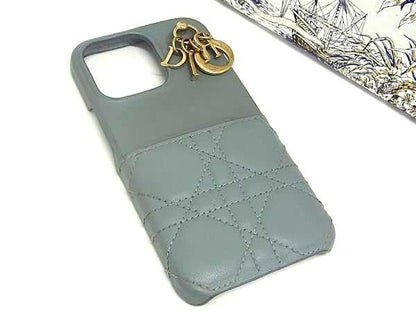 Christian Dior Lady Dior Cannage Leather Iphone13pro Phone Case Blue Fm0184