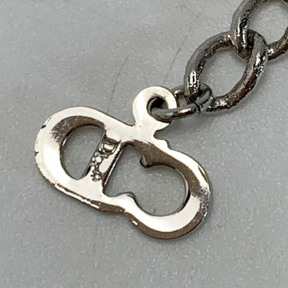 Christian Dior CD Logo Vintage Silver Necklace Ladies