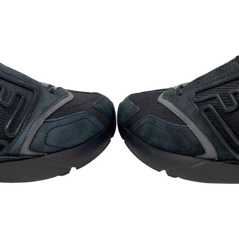 Fendi Sneakers 7e1555 6 Size Ff Logo Rubber Mesh Black Fendi