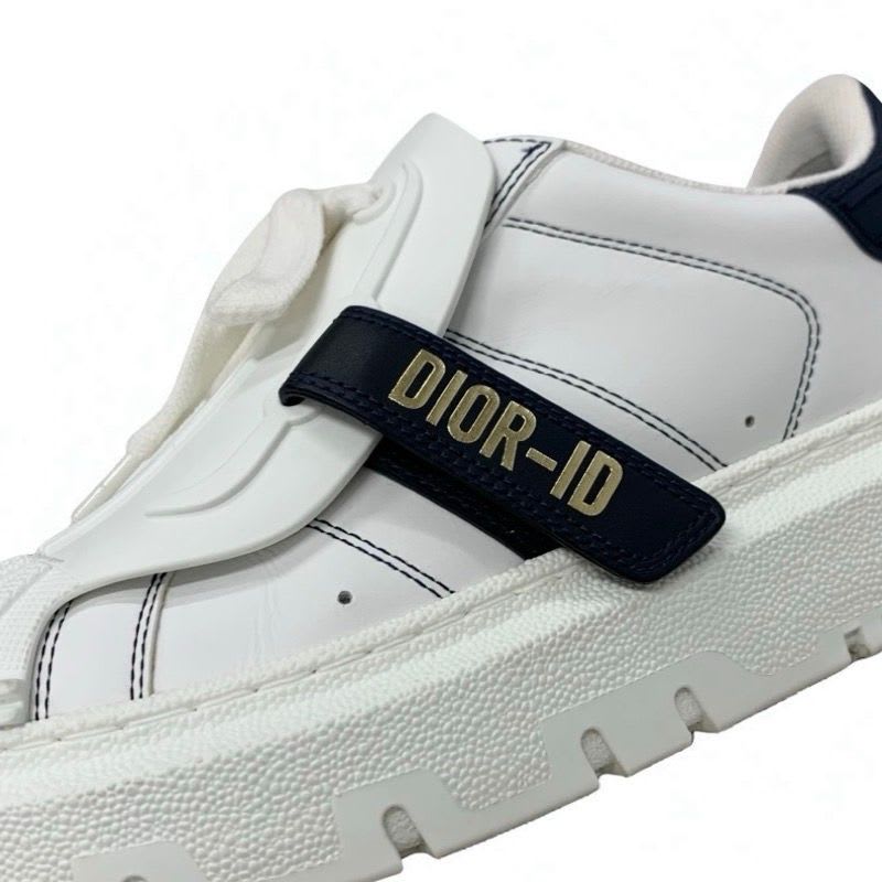 Christian Dior-id Sneakers Shoes Leather Rubber White Black Logo Velcro