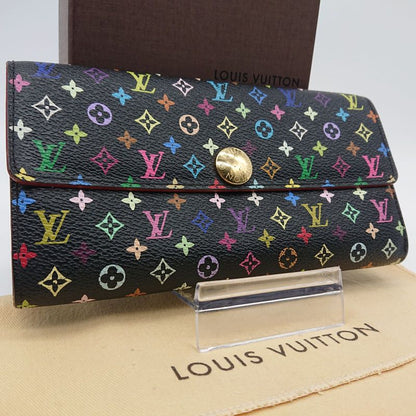 Louis Vuitton Multicolor Sarah Long Wallet Monogram Black Box Storage Bag
