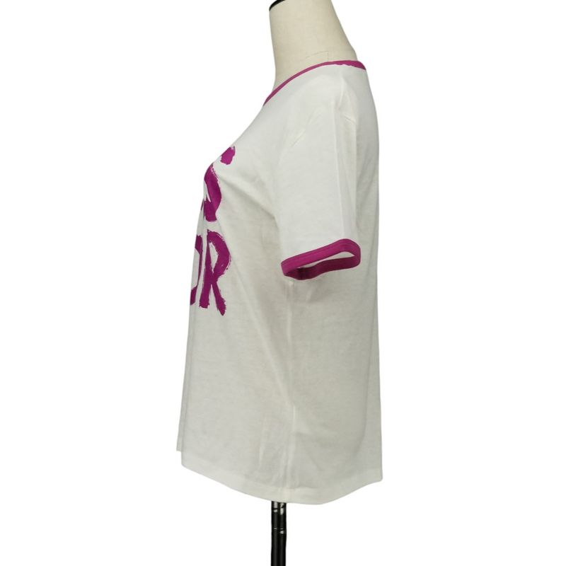 24aw Christian Dior Miss Dior Graffiti Cotton Linen T-Shirt 453t40a4554 Size M