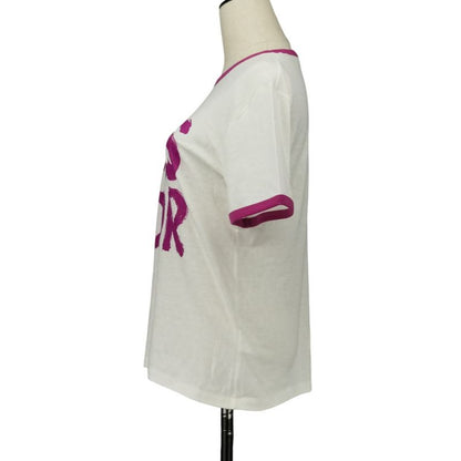 24aw Christian Dior Miss Dior Graffiti Cotton Linen T-Shirt 453t40a4554 Size M
